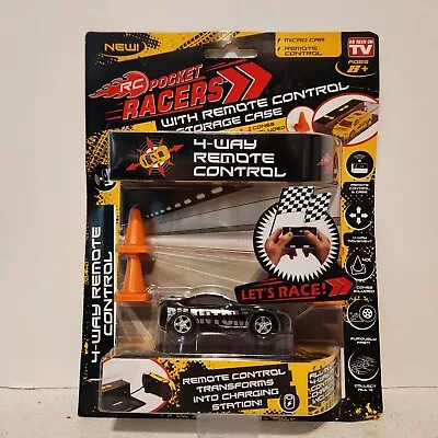 RC Pocket Racers W/ 4 Way Remote Control Black Phantom Micro Car SEALED ! • $28