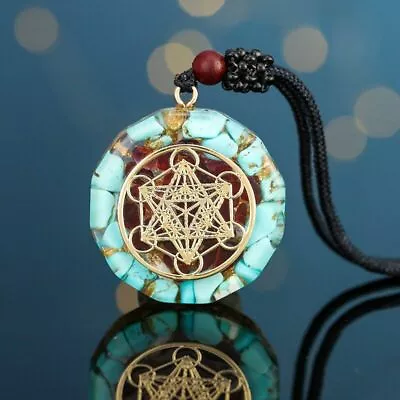 Chakra Necklace Women Orgonite Pendant Metatron Resin Healing Crystal Jewelry  • $14.77