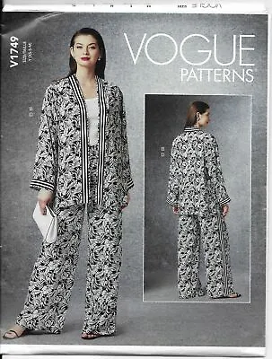 VOGUE Jacket Pants Vest Full Leg Elastic Waist Pants L-XL16-22 NEW V1749 UNCUT • $15.99