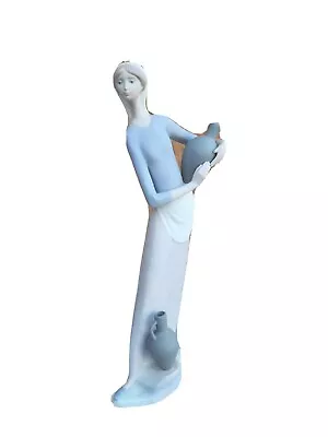 Lladro Tall Girl W/ Water Aqua Jugs Porcelain Figurine Statue Spain READ • $25