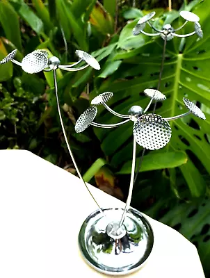 £60.47 • Buy Rare UMBRA ALAN WISNIEWSKI 35cm Chrome FLOWER Mesh Petal Jewellery Hanging Stand