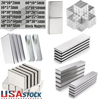 5-50Pcs Super Strong Block Neodymium Magnets Rare Earth N52 Magnet Mini Large • $6.10