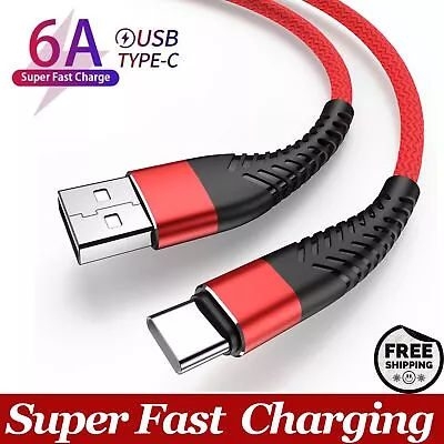 Heavy Duty USB Type C Braided Charging Cable Fast Phone Charger Long Cable Lead • £3.65