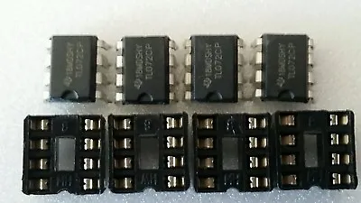 4 X Texas Instruments TL072CP TL072  And 8 Pin Dip Socket  USA Seller • $5.25