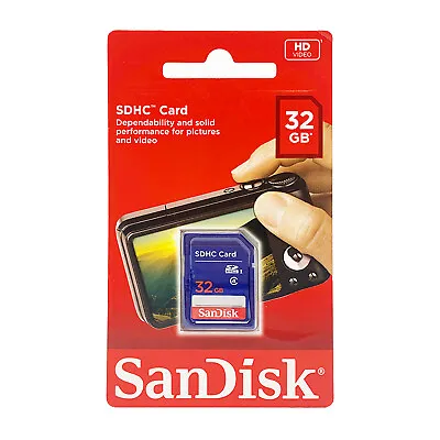 SanDisk 32GB Class 4 SDHC UHS-I Flash Memory SD Card For Cameras • $6.52