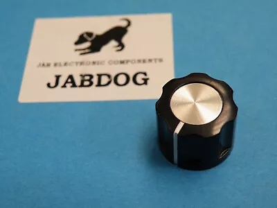 16mm Mixer Type Black Knob Silver Top + White Marker  6mm Splined Shaft 3g B51 • £0.99