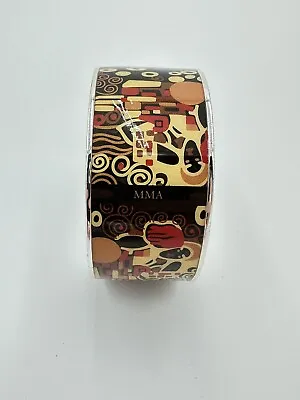 Metropolitan Museum Of Art MMA Silver Tone Tribal / Earthy Brown Bangle Bracelet • $44.99