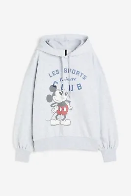 H&M Disney MickeyMouse Oversized Printed Brand New With Tag Hoodie Sweatshirt-XL • $32.90