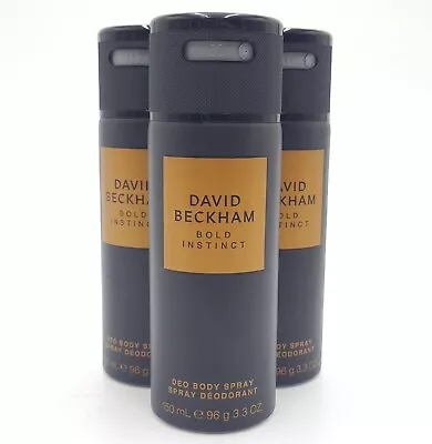 David Beckham Bold Instinct Deodorant Body Spray 150ml 3 Pack • £13.99