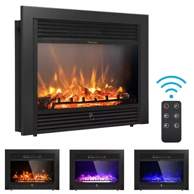 28.5  Fireplace Electric Embedded Insert Heater Glass Log 3 Flame Color Remote • $167.98