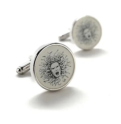 Medusa Cufflinks Greek Mythology Gorgo Snake Head Woman Snake Hair Cuff Links • $19.90