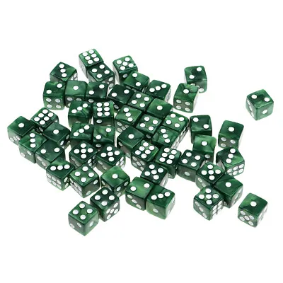 Pack Of 50 Acrylic Dices D6 Six Sided Dice Party Game Casino Supplies Green • $15.79