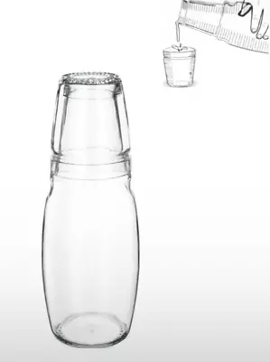 1 Litre Bedside Table Drink Set Clear Carafe Jug Pitcher Glass Tumbler Cup Desk • £8.99