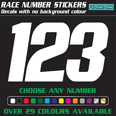 3 X Custom Racing Numbers - Vinyl Stickers / Decals - Race Motorbike MX Quad D3 • £9.99