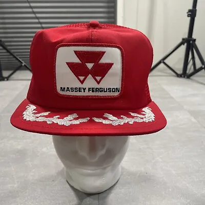 VTG Massey Ferguson 90s Red Silver Scrambled Eggs Rare Snapback Hat Cap OSFA • $29.95