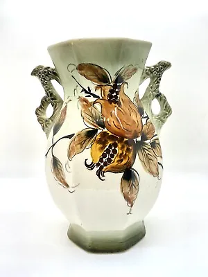 Vtg UCAGCO Japan Hand-Painted Acorn Plants Leaves Vase 9” • $17.10