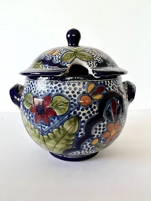 Talavera Style Ceramic Handcrafted Soup Blue Green Tureen With Lid Corona Mexico • $145
