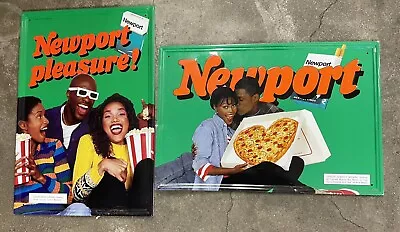 Vintage 90s 2 Newport Cigarettes Metal Advertising Signs -  26 X 17 • $19.99