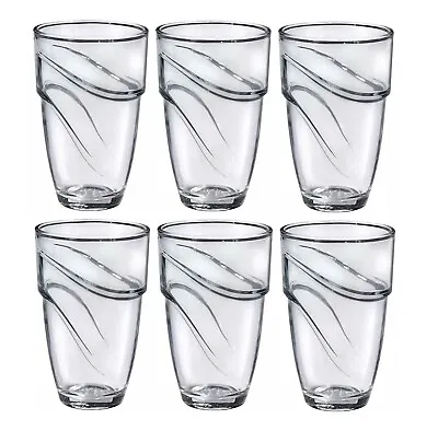 £9.95 • Buy 6 Duralex Water Juice Drinks Glasses 360ml Tumblers Gobelets Wave Stackable