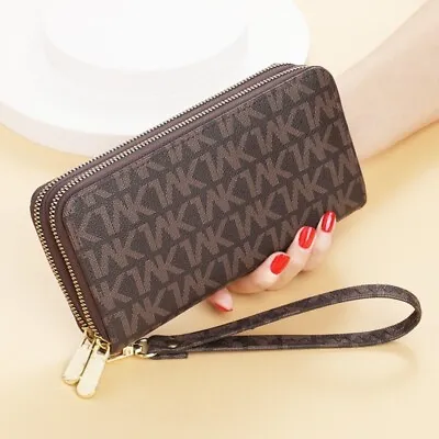 $21.99 • Buy Wallet For Women Double Zipper Wallet Large Capacity Long Purse Clutch Wristlet