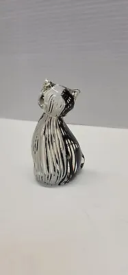 Murano Hand Blown Black And White Cat Art Glass • $30