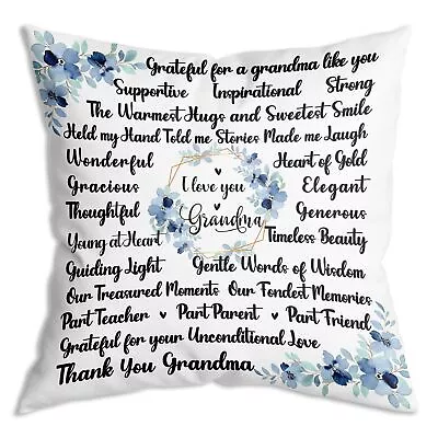 Grateful For A Grandma You，I Love You Grandma Soft Throw Pillow Cover 18x18 I... • $12.36
