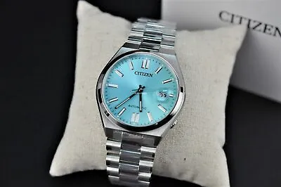 Citizen Automatic Ice Blue Sapphire Glass Mens Watch NJ0151-88M • $242.99