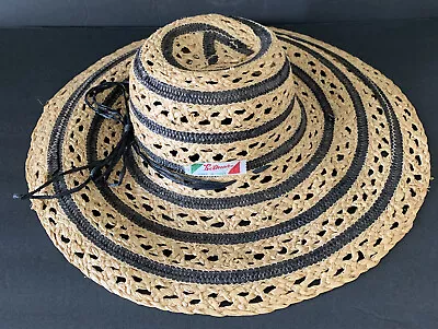 Betmar Made In Italy Straw Hat Stunning With Black Accents Gorgeous Vintage Hat • $19.99