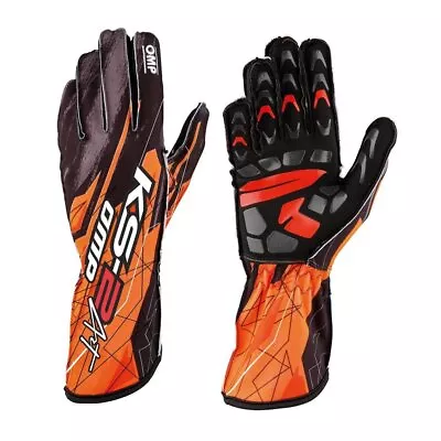 OMP Racing Karting Racing Gloves KS-2 ART Orange - Size M • $57.69