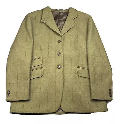 House Of Bruar Ireland Magee Ladies Tweed Hacking Jacket UK 18 D 44 Green • $200