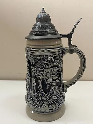 Vintage Thewalt Blue Germany Stamp Lidded Metal Beer Stein 9  • $9.99