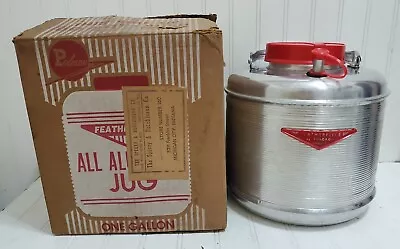 NOS Vintage POLORON FeatherFlite Aluminum Picnic 1 Gal Water Jug In Box W/ Cup • $49.49