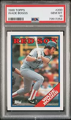 1988 Topps Baseball Wade Boggs #200 PSA 10 73517254 • $59.95