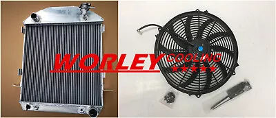 3ROW Model-T Chev Bucket Ford GRILL SHELLS 1924-1927 HOTROD Radiator + 16  Fan • $212