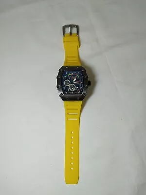 Men's Hengbolong Sports Watch. Yellow Silicone Strap New No Tags Or Paperwork • $8.83