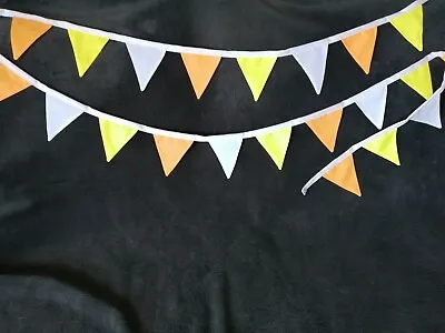  Fabric Bunting Wedding Party Campervan Orange Yellow And White • £6