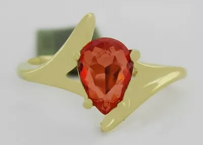 GENUINE 1.02 Cts PADPARADSCHA SAPPHIRE RING 10K GOLD - Free Certificate - NWT • £0.80