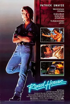 ROAD HOUSE RETRO 80s MOVIE POSTER Classic Greatest Cinema Wall Art Print A4 • £3.75