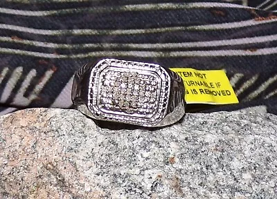 .20ct - Mens' Diamond Cocktail Ring - Set In Platinum Overlay 925ss • $57.99