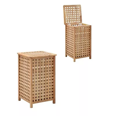 65cm Wooden Bedroom Dirty Clothes Clothing Washing Ironing Laundry Basket Hamper • $164.93