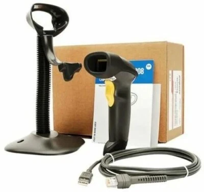 $79.95 • Buy Zebra Symbol Motorola LS2208 Barcode Scanner / STAND / USB CABLE New Open Box