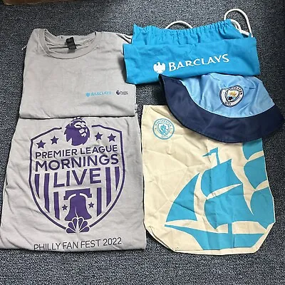 Barclays Shirt XL Manchester City Tote & Hat Premiere League PA Fan Fest 2022 • $29.99