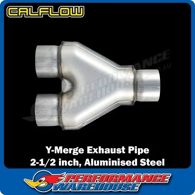 Calflow Aluminised Steel 2.5 Inch I.D. Y Merge Exhaust Pipe CAL-TY250-AS • $43.21