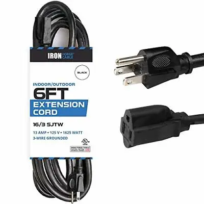 Outdoor Extension Cord - 16/3 Heavy Duty Black 6810152550100 Foot Lengths • $12.99