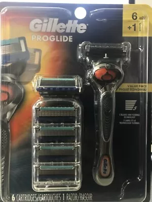 Gillette Proglide Value Pack Of 6 Refill Cartridges + 1 Razor Handle Image Vary • $17.50