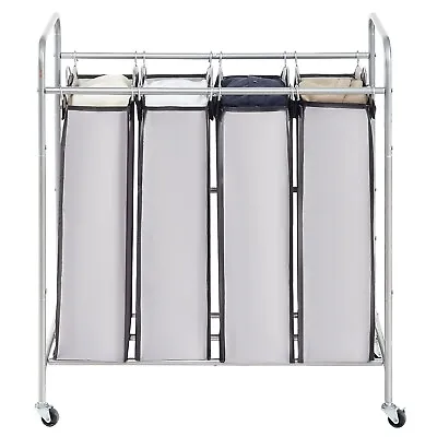 Laundry Sorter Cart Heavy Duty Laundry Hamper Rolling Laundry Basket Sorter • £69.99