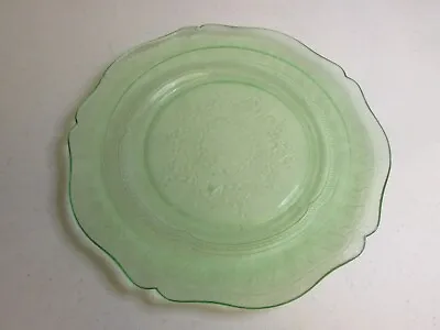 Green Patrician Spoke 9  Lunchen Vaseline Glass  Plate • $19