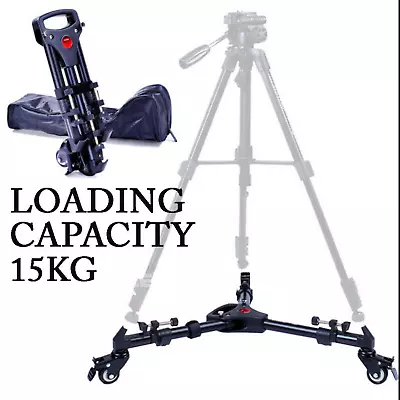 Yunteng YT-900 Universal Folding 3 Wheels Pulley Camera Tripod Dolly Base Stand • $80.05