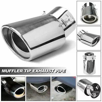 $9.39 • Buy Car Chrome Stainless Steel Rear Exhaust Pipe Tail Muffler Tip Round Accessories