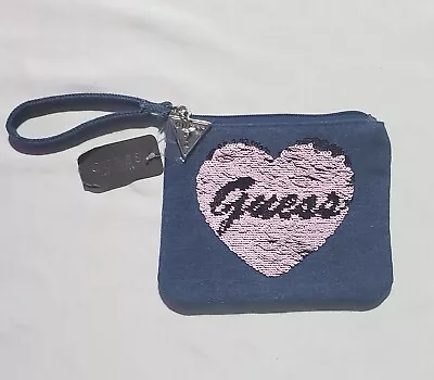 GUESS Reversible Sequin Denim Wristlet  • $14.99